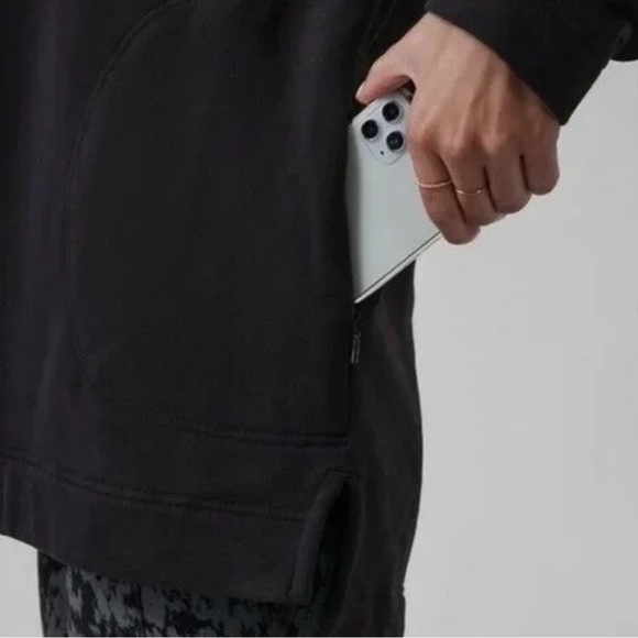 Athleta Black Retroplush Tunic Hoodie - Picture 2 of 8